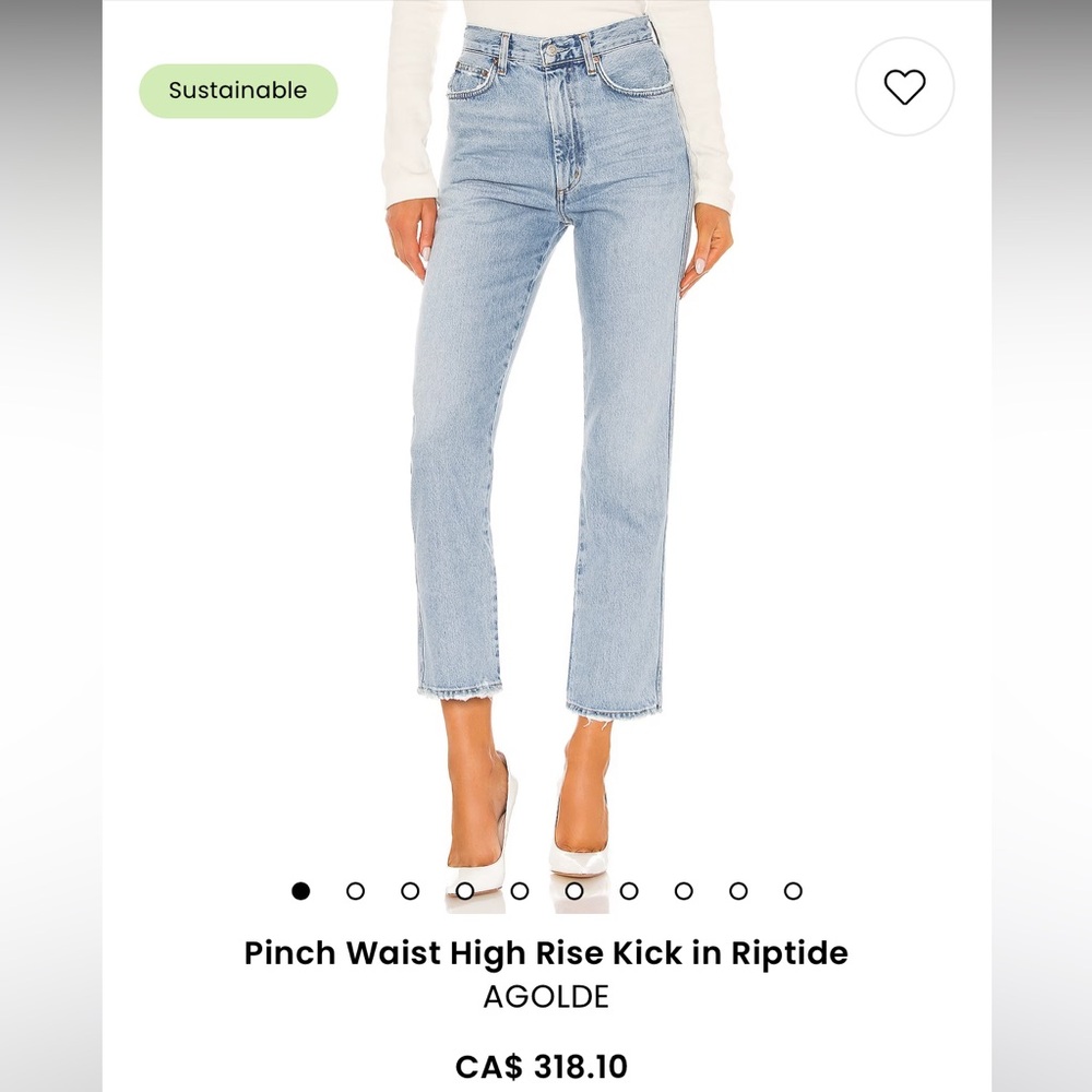 AGOLDE Pinch Waist High Rise Kick Jeans - Riptide